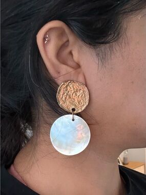 Mother of Pearl & Gold and Drop Earrings